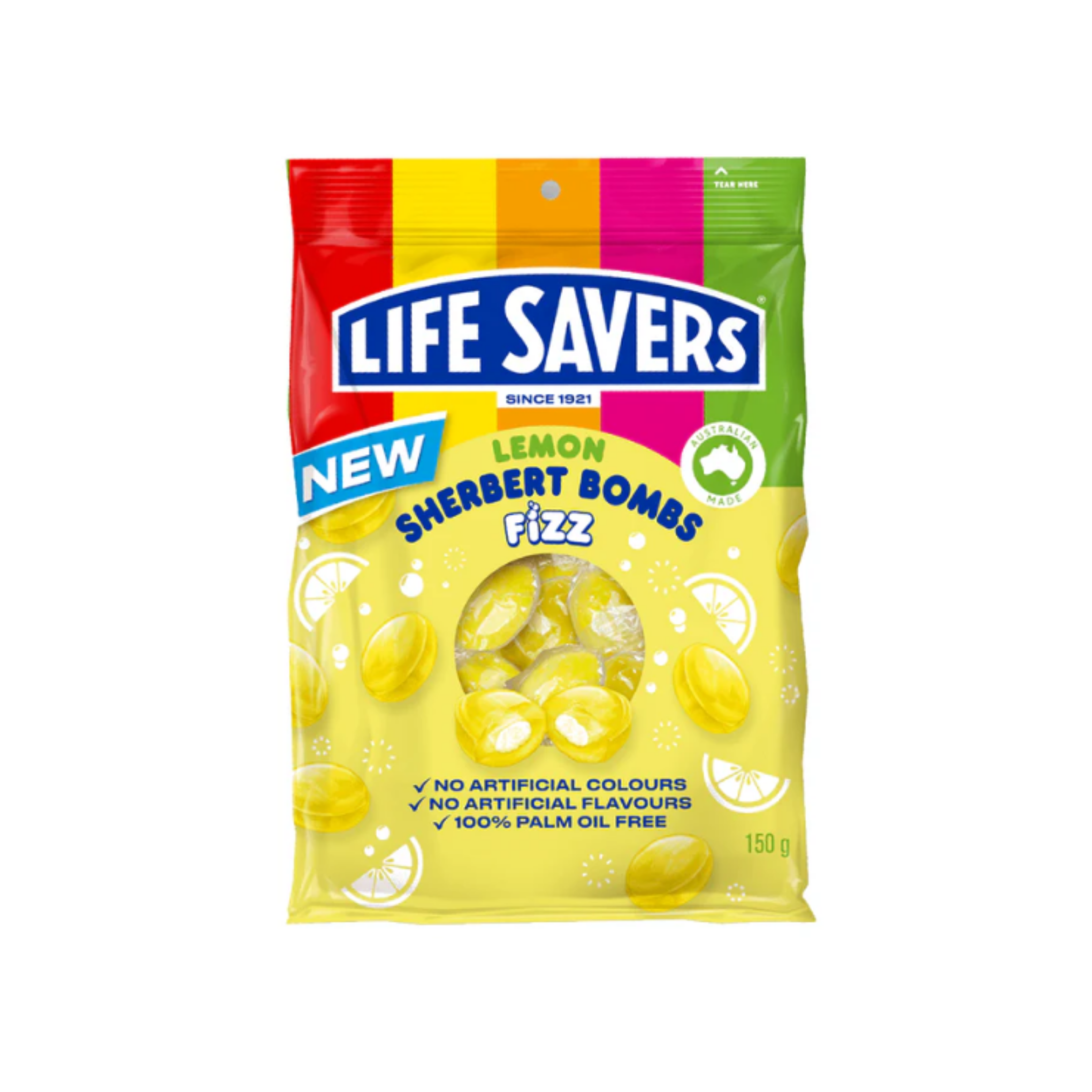 Life Savers Lemon Sherbert Bombs Fizz lemon exotic imported candy from Australia — rare international sweets at Epup Exotics